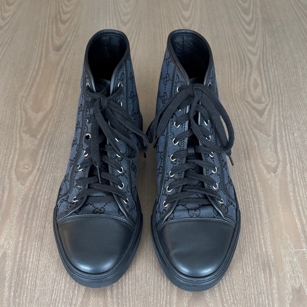Gucci Black Monogram High-Top Sneakers